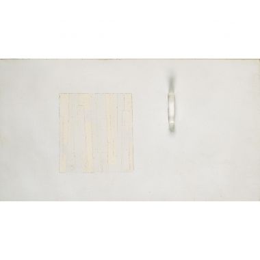 Hoidonk van Paul, Presenza - 1958, olio su tavola, inserto di plastica, plastic inserted, 16x32cm