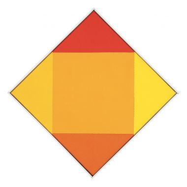 Bill Max, Strahlende Orange - 1959-1967, olio su tela, 34 x 34 cm